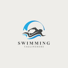 Swimming logo symbol icon graphic design illustration idea creative template vector