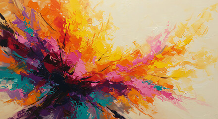 Fototapeta premium Abstract Vibrant Energetic Palette Knife Texture
