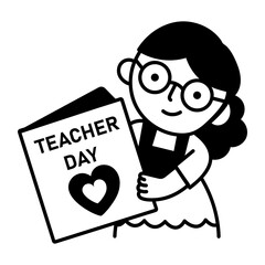 A hand drawn icon showing a teacher card 
