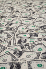 Dollars background. Cash dollars banner for finance. Poster with dollar bills. Dollar banknote. Budget and financial theme. Earning and financing background. Payment with dollars.