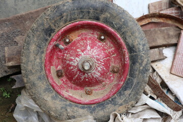 old rusty wheel