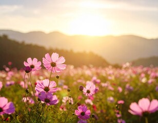 Obraz premium Cosmos flower blossom in garden