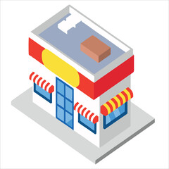 Building project icon isometric building structure and sign vector
