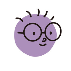 Obraz premium Simple cute smiling face on a circle. Abstract hand drawn vintage style vector illustration