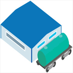 Building project icon isometric building structure and sign vector