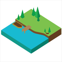 Building project icon isometric building structure and sign vector