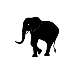 Fototapeta premium Elephant silhouette, vector silhouette of an animal on a white background