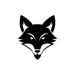 Fox silhouette, vector silhouette of an animal on a white background