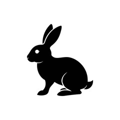 Rabbit silhouette, vector silhouette of an animal on a white background