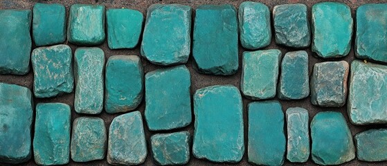 Teal stone pavement
