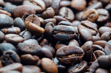 Roasted coffee beans customizable for wallpaper of advertisement