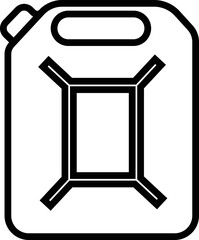 Jerrycan, canister icon in line style pictogram isolated on transparent background