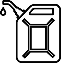 Jerrycan, canister icon in line style pictogram isolated on transparent background