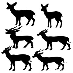 Black deer vector icons, arts , image and graphics. a set of deer