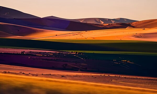 Abstract desert landscape, multi-layered