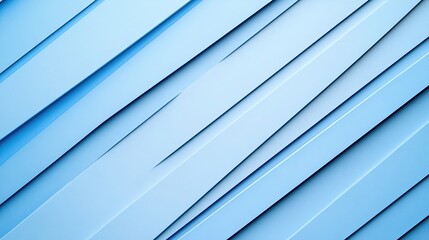 Obraz premium A close up of light blue diagonal stripes with shadows creating an abstract geometric pattern