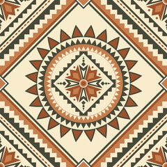 Southwest Native seamless pattern ethnic tribal Aztec geometric Navajo Native American fabric colorful designfor textile print