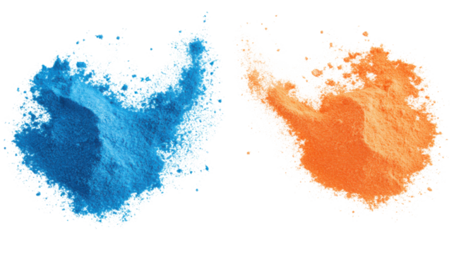 Colorful watercolor paint splashes isolated on white background
