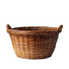 Woven basket isolated on a transparent background. 