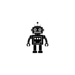 Naklejka premium Toy robot silhouette vector art illustration, robot vector illustration 