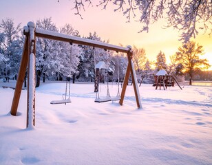 Frozen Playground at Dawn