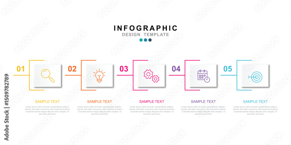Leinwandbilder vector infographic label design template with icons and 5 options or steps. for your business data. 