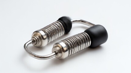 Adjustable dumbbell for home workouts, isolated on a white background.