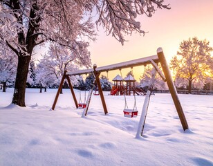 Frozen Playground at Dawn