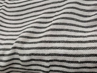 Abstract Wavy Black White Micro Stripe Fabric Texture