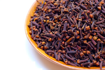 A spice of dried cloves, herbal medicine plant