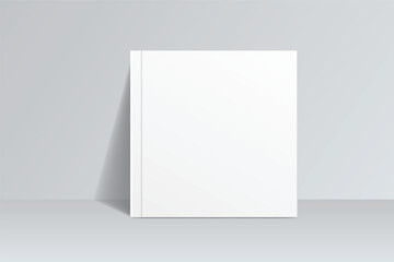 Fototapeta premium Vector realistic 3d magazine mockup with white blank cover isolated on background. For the business presentation magazine, notebook, booklet, brochure, catalogue or a publisher advertising corporate