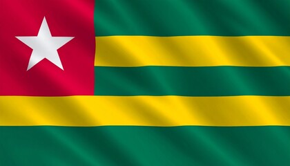 Togo flag background with waving texture