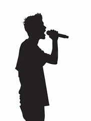 Silhouette of a person singing
