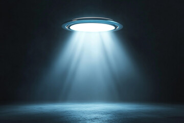 Hovering device in beam of focused white light