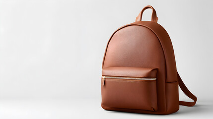 a leather brown backpack