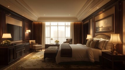 Luxurious hotel room interior design