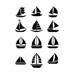 Sailboat Silhouettes Set