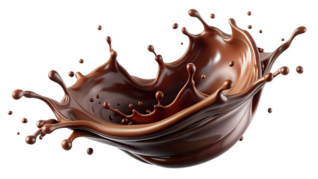 chocolate splash isolated on white