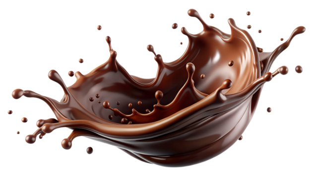 chocolate splash isolated on white