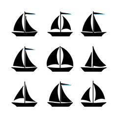 Sailboat Silhouettes Set