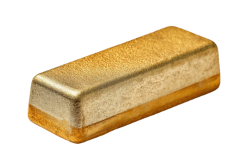 PNG Shiny gold bar on black background: precious metal wealth