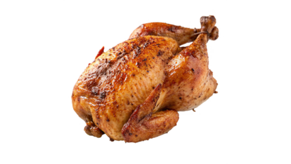 Broiled seasoned chicken isolated on transparent background