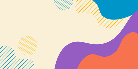 colorful abstract geometric wave pattern with dotted banner template background