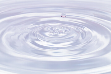 水面に落ちる水滴.