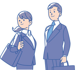 スーツ姿の男女のイラスト