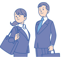 スーツ姿の男女のイラスト