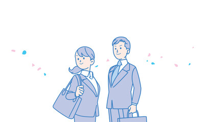 スーツ姿の男女のイラスト