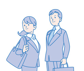 スーツ姿の男女のイラスト