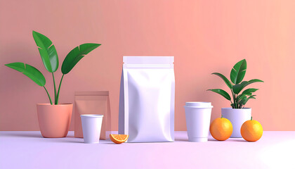 A clean food packaging mockup scene