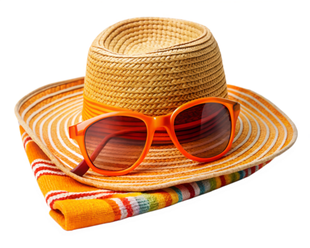 summer hat and sunglasses